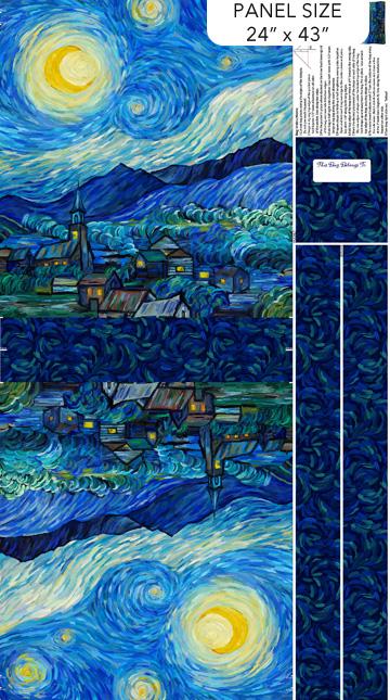 Northcott, Starry Night, C29265-46, Dk Blue/Multi,