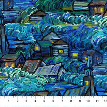 Northcott, Starry Night, DP29262-46, Dk Blue/Multi,