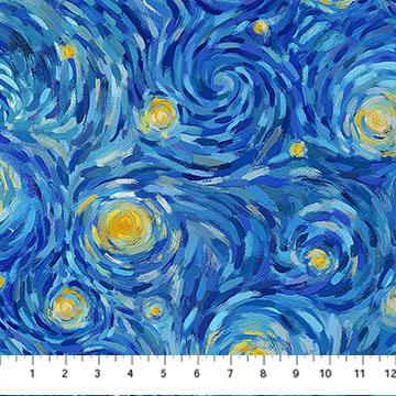 Northcott, Starry Night, DP29263-46, Dk Blue/Multi,