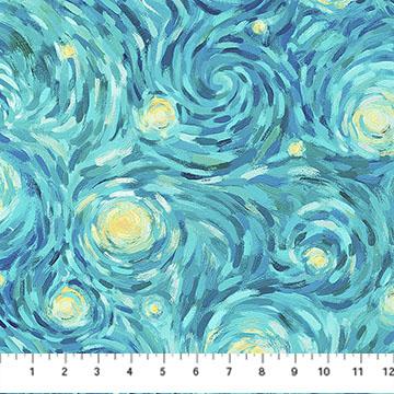Northcott Starry Night, DP29263-64, Teal/Multi,