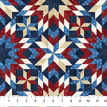 Northcott Stars And Stripes 11, 25338-49, Navy, Stonehenge