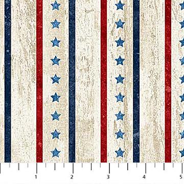 Northcott Stars And Stripes 11, 25341-11, Cream, Stonehenge