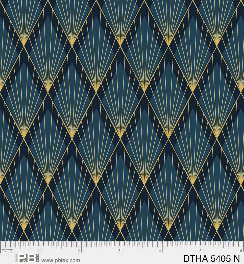 P & B Textiles Deco The Halls, DTHA5405 N, Blue, Jennifer Ellory