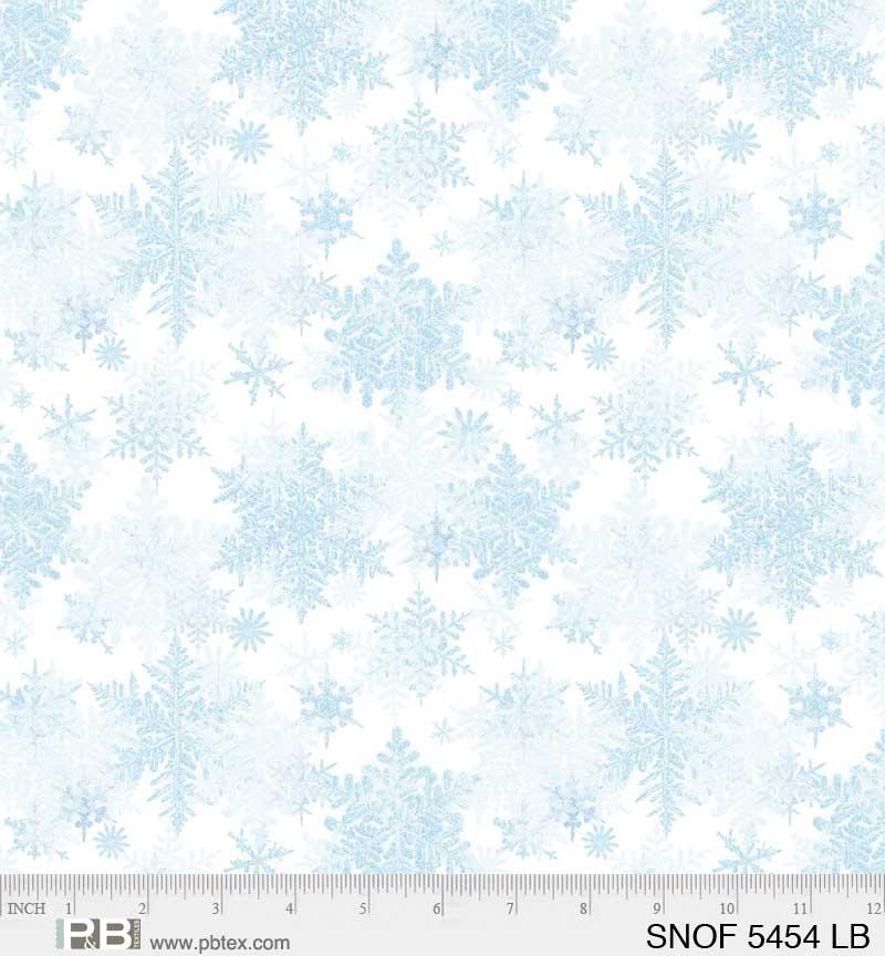 P & B Textiles Snowfall, SNOF 5454 LB, Lt Blue, Geetanjali Behere