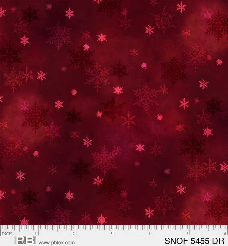 P & B Textiles Snowfall, SNOF 5455 DR, Dk Red, Geetanjali Behere