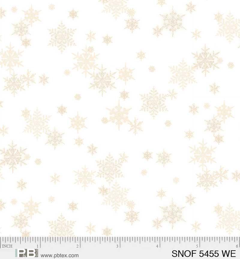 P & B Textiles Snowfall, SNOF 5455 WE, White/Ecru, Geetanjali Behere