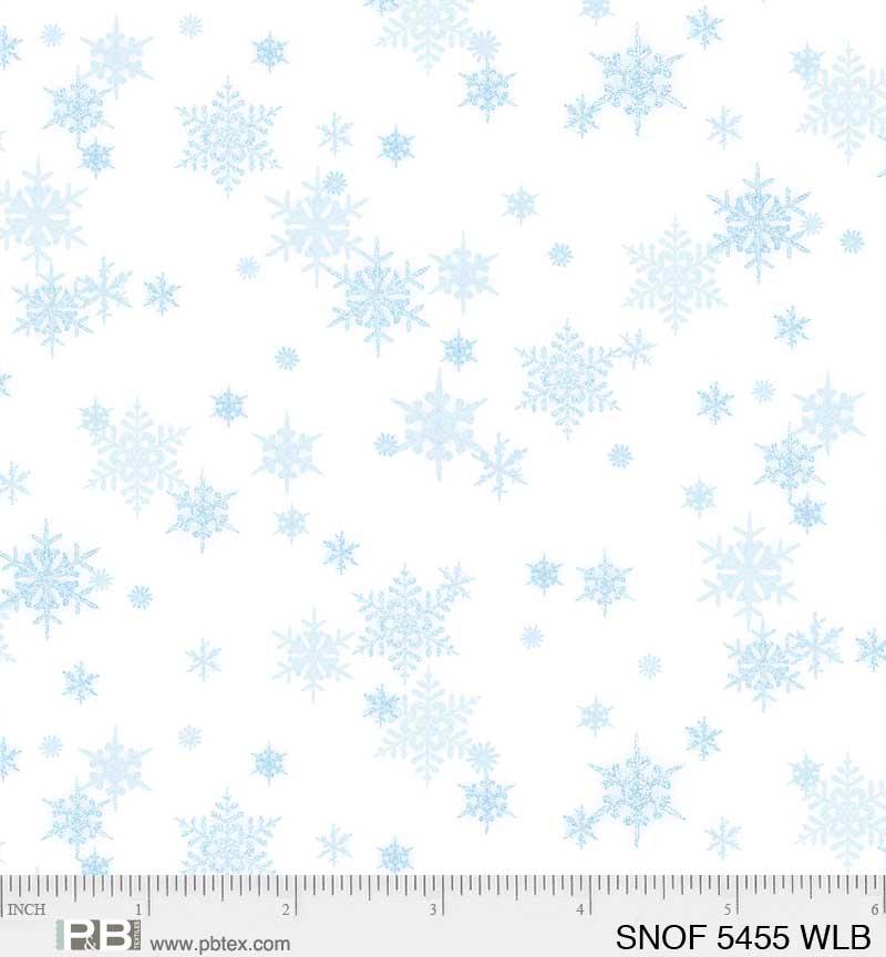 P & B Textiles Snowfall, SNOF 5455 WLB, White/Lt Blue, Geetanjali Behere