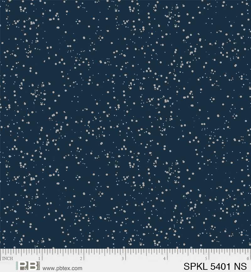 P & B Textiles Sparkle, SPKL 5401 NS, Navy/Silver,