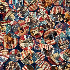 Qt Fabrics American Country, 2600 31992 N, Navy,