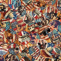 Qt Fabrics American Country, 2600 31992 T, Rust,