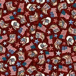 Qt Fabrics American Country, 2600 31994 M, Brick,