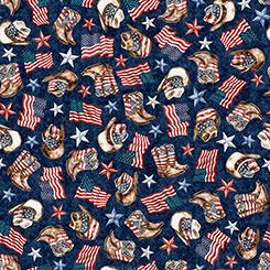 Qt Fabrics American Country, 2600 31994 N, Navy,