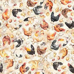 Qt Fabrics Lil Farmers, 2600 31909 E, Oatmeal,