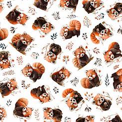 Qt Fabrics Pandaland, 2600 31912 Z, White,