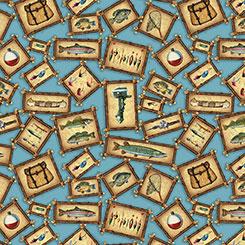 Qt Fabrics The Lure Of Fishin, 2600 32125 B, Blue,