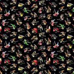 Qt Fabrics The Lure Of Fishin, 2600 32127 J, Black,