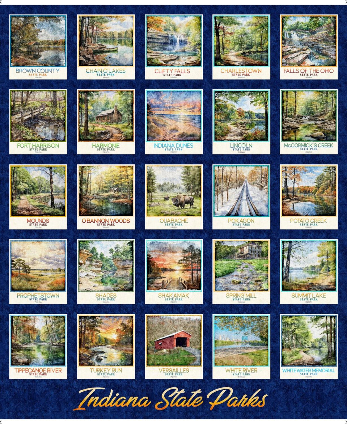 Quilting Treasures, All Indiana Shop Hop 2026, 2600-31106-N, Navy