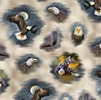 Quilting Treasures, Eagle Dreams, 29972-E, Cream