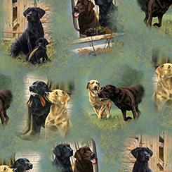 Quilting Treasures For The Love Of Labs, 2600 30308 H, Sage ,