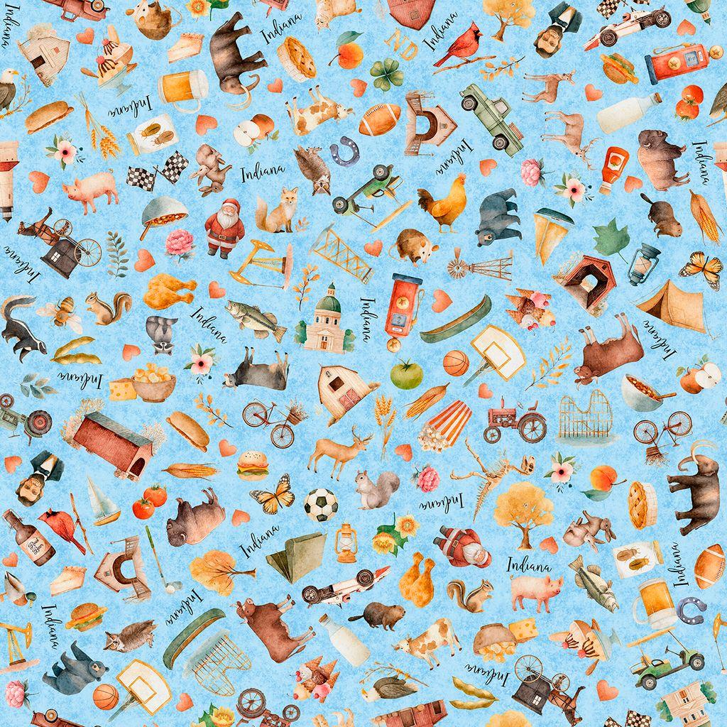 Quilting Treasures, In Shop Hop 2026, 2600-32024-B, Light Blue, Farm, Outdoors
