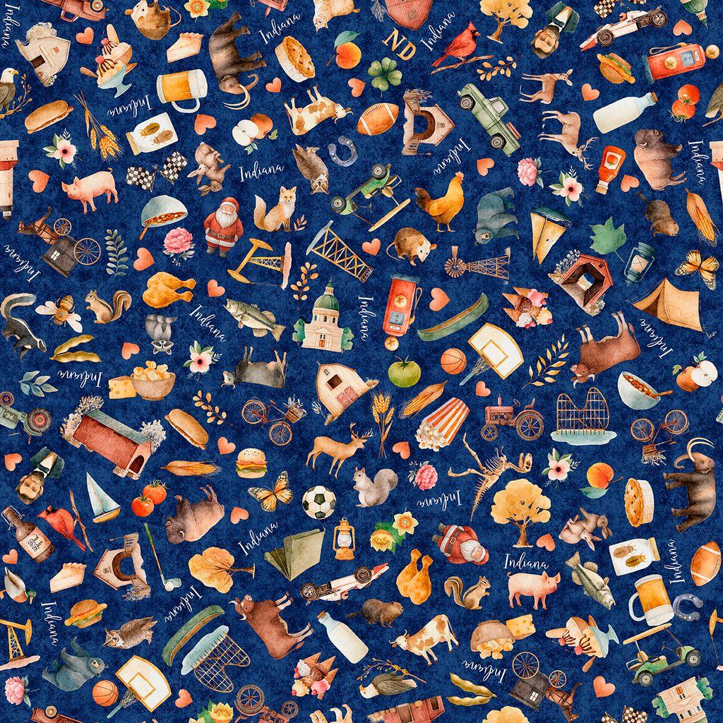 Quilting Treasures, In Shop Hop 2026, 2600-32024-N, Navy, Farm, Outdoors