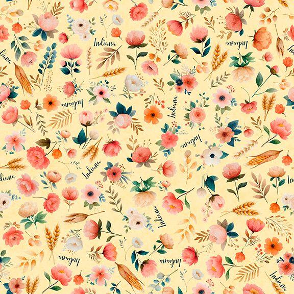 Quilting Treasures, In Shop Hop 2026, 2600-32027-S, Butter, Flowers
