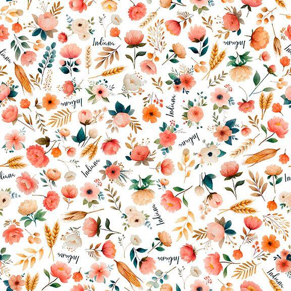 Quilting Treasures, In Shop Hop 2026, 2600-32027-Z, White, Flowers