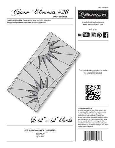 Quiltworx, Charm Element #26 Wavy Sunrise, JNQ12WAVE004