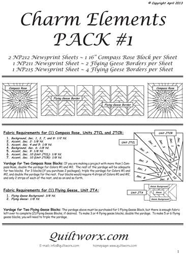 Quiltworx, Judy Niemeyer Charm Elements Pack #1, JNQ119P