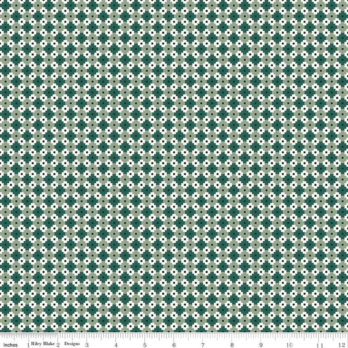 Riley Blake Christmas Is In Town, C14748-TEAL, Teal, Sandy Gervais