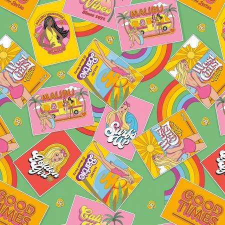 Riley Blake Designs Malibu Barbie Icons, C11721-GREEN, Green