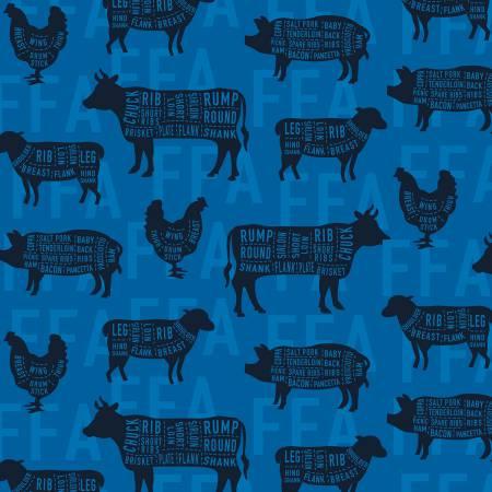 Riley Blake, Licensed Product, FFA, C7214-Blue, Blue