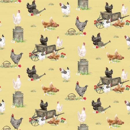 Riley Blake, Tara Reed, Spring Barn Quilts, CD14331-YELLOW, Yellow