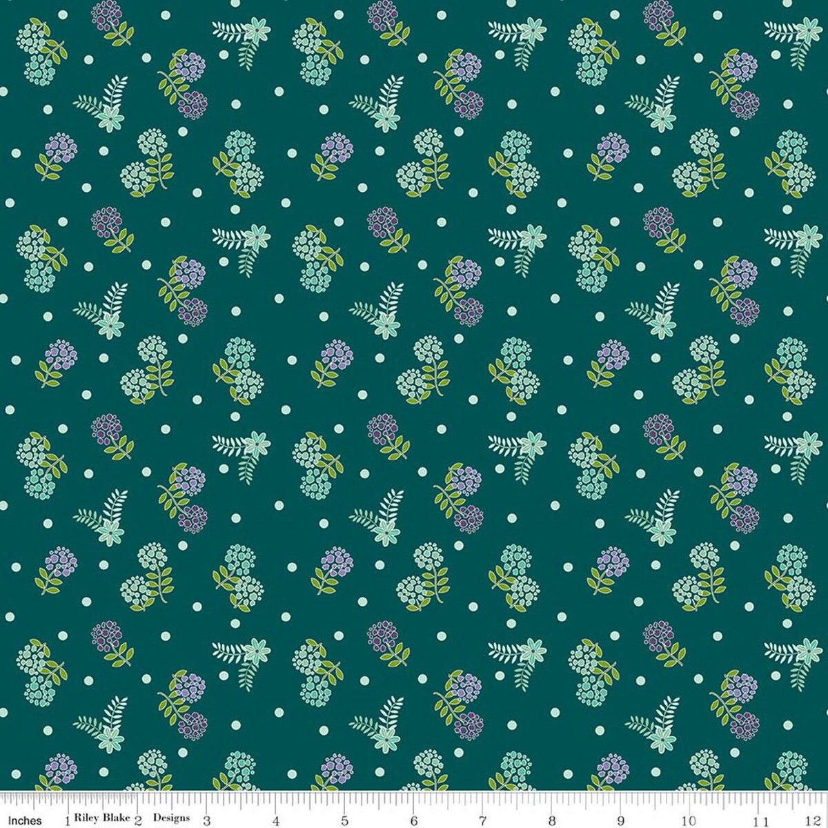 Riley Blakes Designs Awakening, C17104-TEAL, Teal,