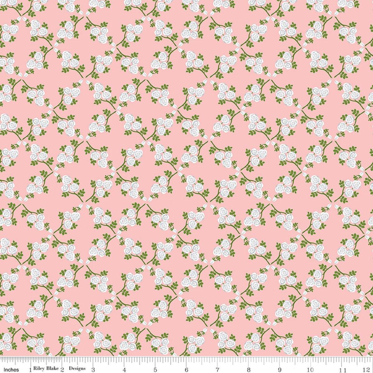 Riley Blakes Designs Front Porch, C17211-PINK, Pink,