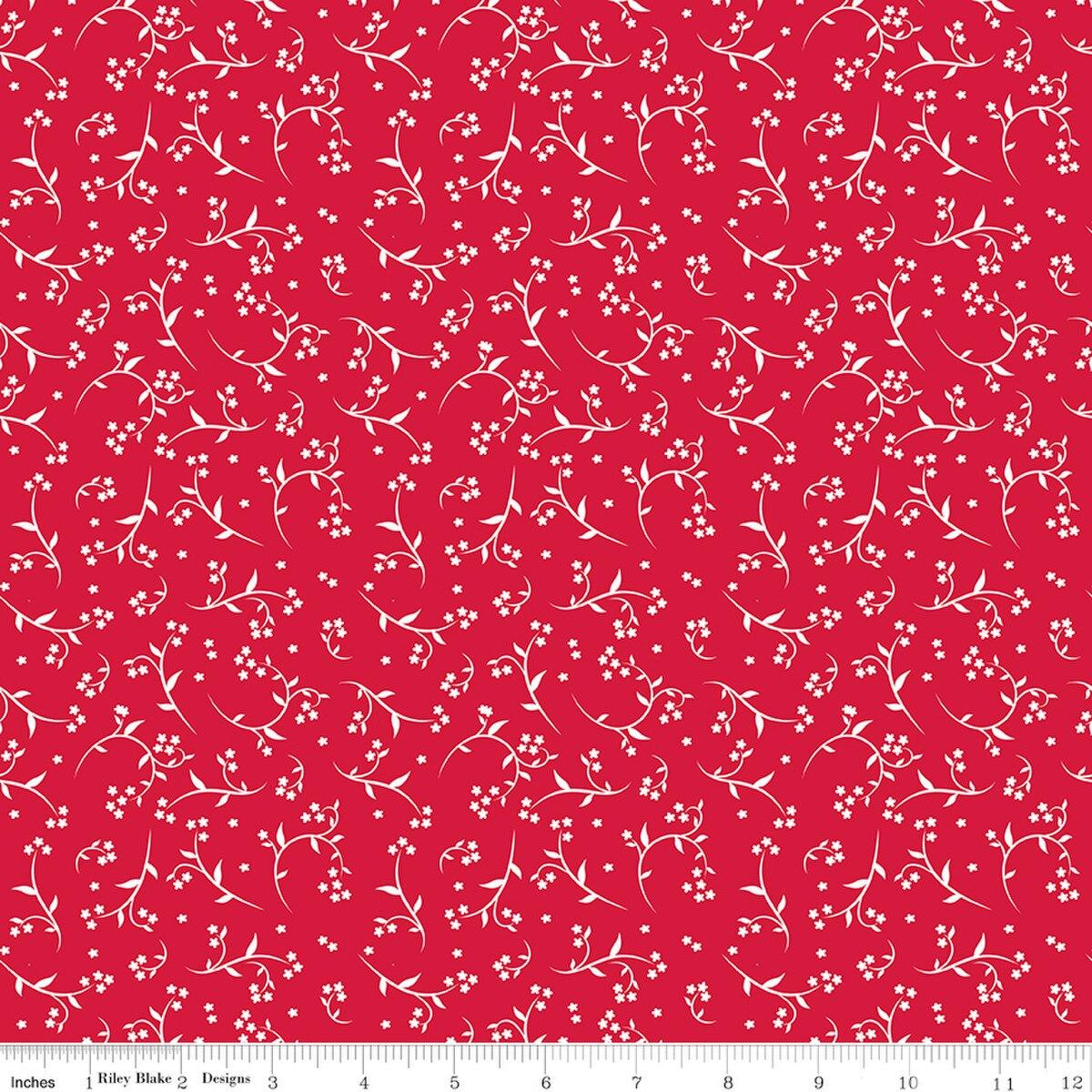 Riley Blakes Designs Front Porch, C17214-RED, Red,