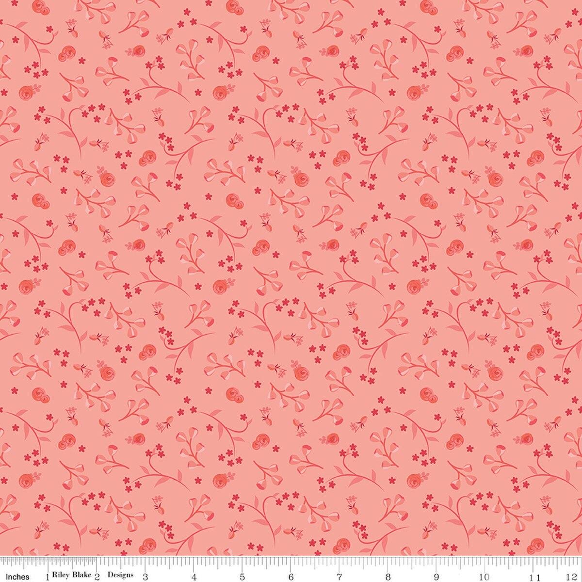 Riley Blakes Designs Front Porch, C17215-CORAL, Coral,