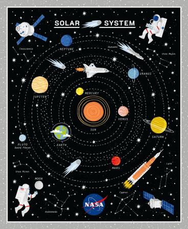Riley Blakes Designs, Reach fot the Stars with NASA,GP18336R-PANEL, Multi