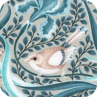 Robert Kaufman Feathers And Flora, RCMD-22747-153, Sand, Catherine Marion