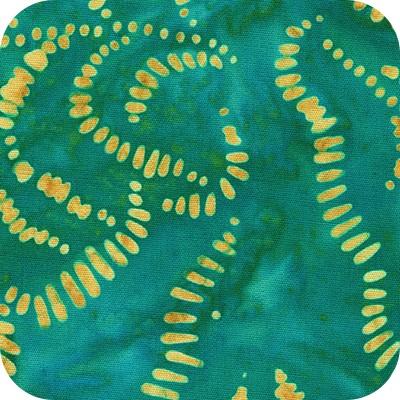 Robert Kaufman Jungle Dreams, SRK-22613-403, Teal Blue, Artisan Batiks