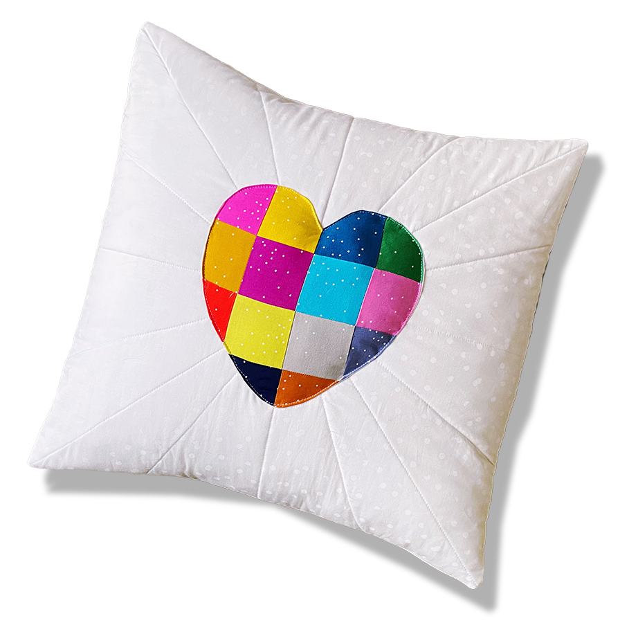 Scrappy Heart Block Pillow Kit