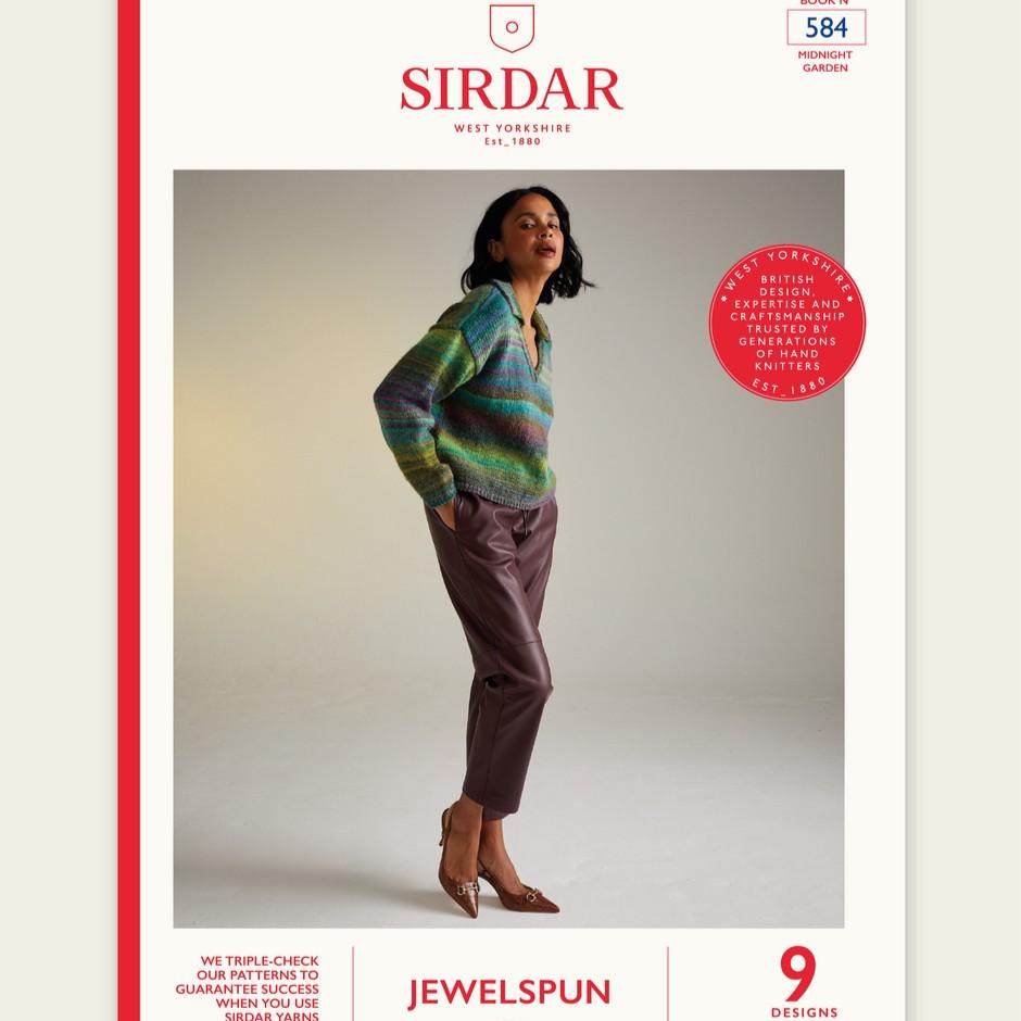 Sirdar, Pattern Book, Jewelspun Aran Book, 0584, Midnight Garden