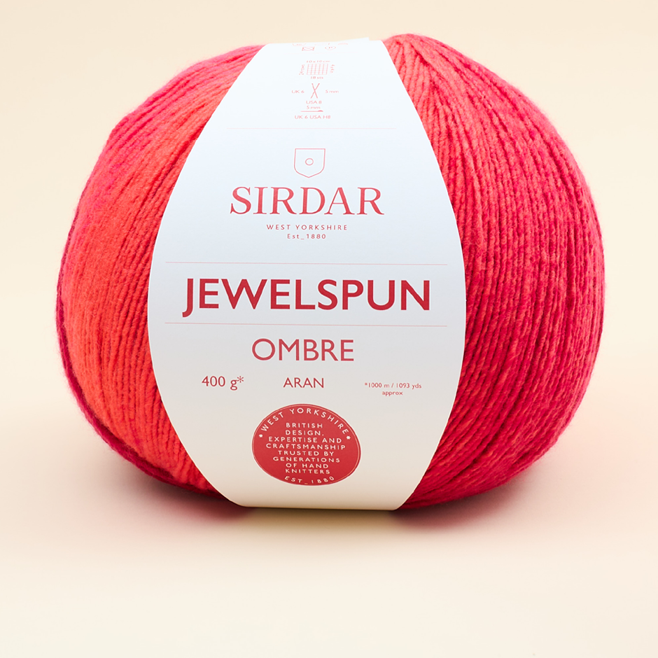 Sirdar, Yarn, F262-0102, Jewelspun Ombre, Crimson Sunset