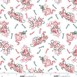 Studio E Christmas At Pooh, 9104S-08, White/Red,