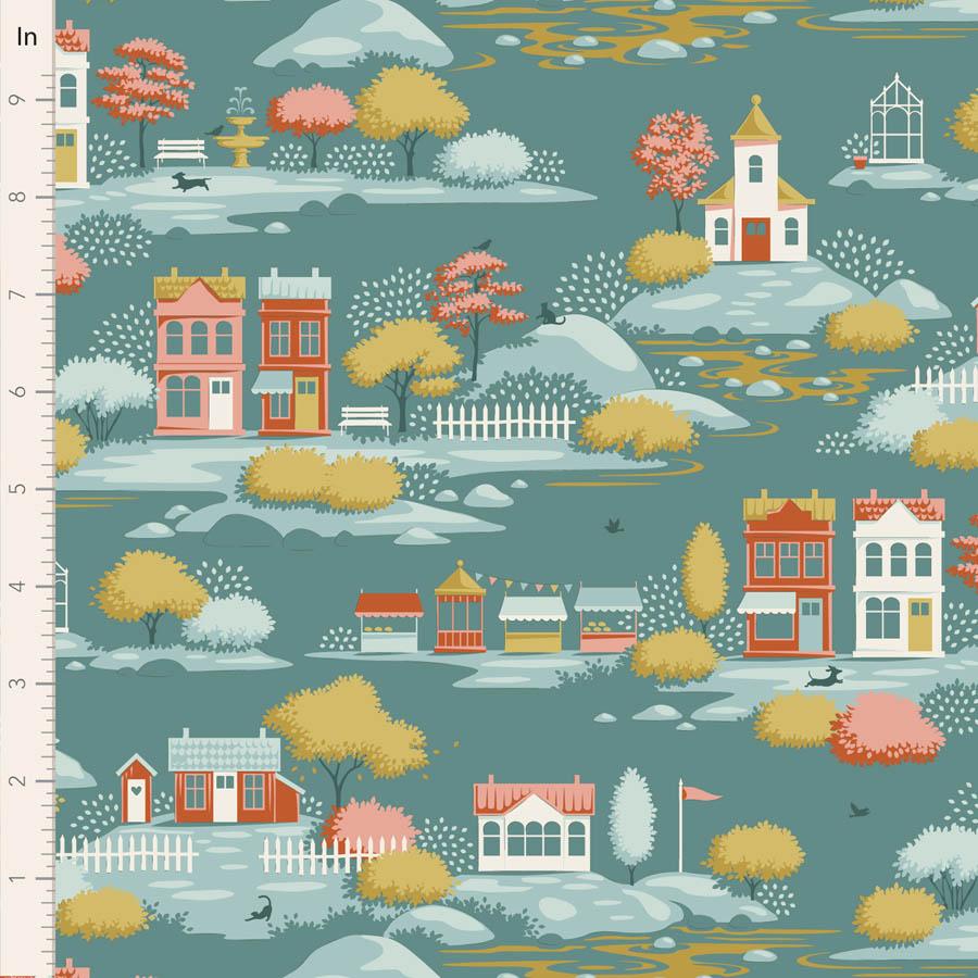 Tilda Village Life, TIL110180, Teal,