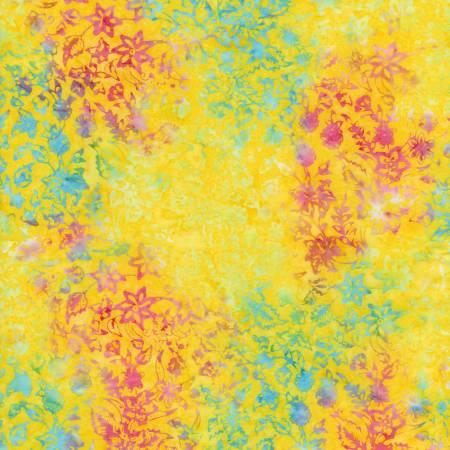 Timeless Treasures Faint Floral Water Marks, B8626-PINEAPPLE, Pineapple