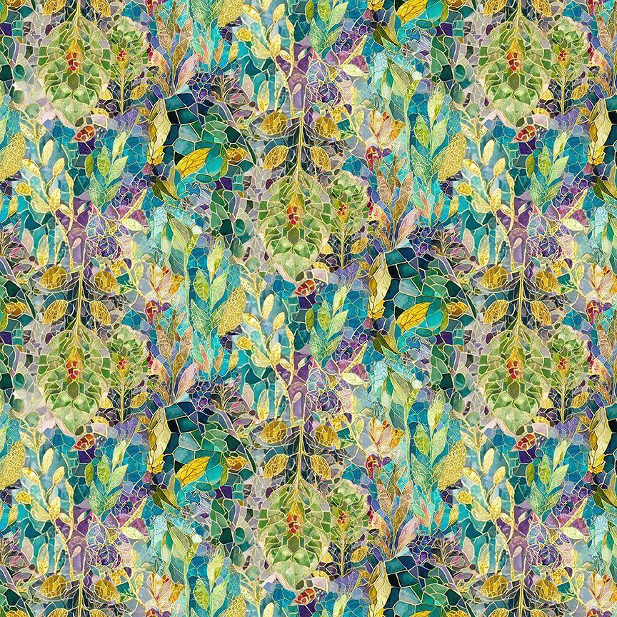 Timeless Treasures Mosaic Bee, FLEUR-CD4529, Multi,