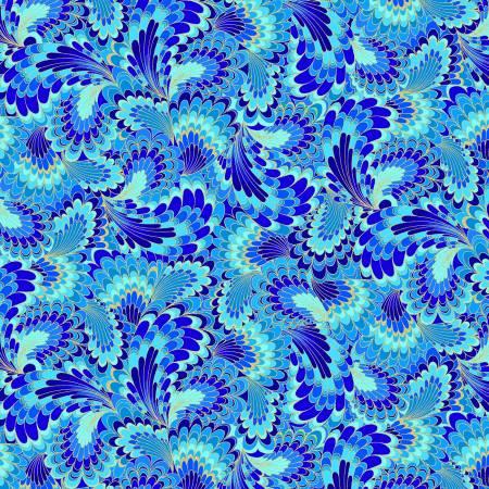 Timeless Treasures, Royal Plume, CM1571-BLUE
