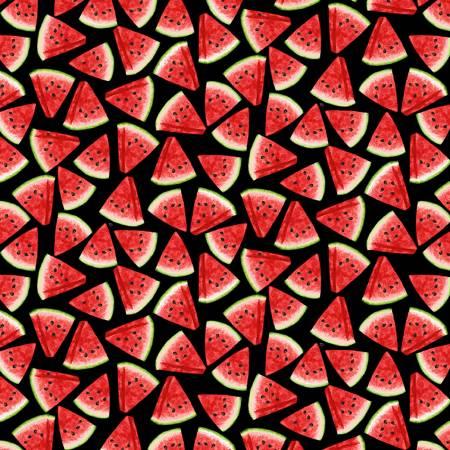 Timeless Treasures, Watermelon Party, FRUIT-CD1958-BLACK, Black