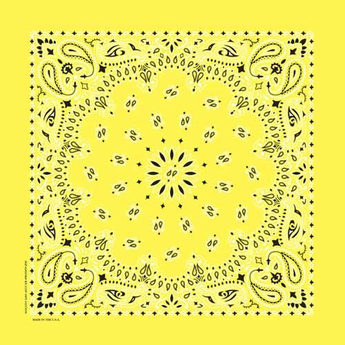 Traditional Paisley Bandanna, B22PAI-003, Yellow